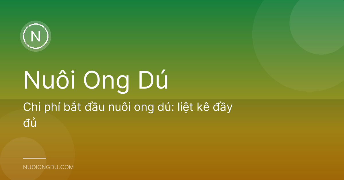 Chi phí bắt đầu nuôi ong dú: liệt kê đầy đủ